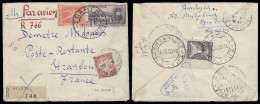 GREECE. 1931 (28 Aug). Sparti - France (7 May). Reg Air Multifkd Env + French P Due Tied Special Cachet Reverse. Fine. - Autres & Non Classés