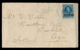 GREECE. 1902 (22 Dec). Crete. Xania - Scotland / AyR (12 Jan). Fkd Env Ocptd 25l Blue / Cds. Arrival Cds Reverse. XF + R - Autres & Non Classés