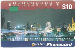 AUSTRALIA C-136 Magnetic Telstra - View, Town, Skyline - Used - Australia