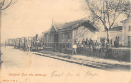 CPA 11 LEZIGNAN / LA GARE DES TRAMWAYS  / TRAIN EN GARE - Otros & Sin Clasificación