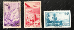 Lot De 3 Timbres Maroc 1955 - Poste Aérienne