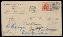 HAITI. 1895. Port An Prince - Germany. Env Fkd 7c + 3c. F-VF /fwded. - Haiti