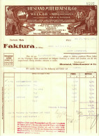WELS + Ried Innkreis Österreich 1935 Deko Farbige Rechnung Hiestand,Mitterhauser & Co Textilwarenfabrik - Autriche