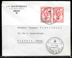 CC100 - BELGIQUE - LETTRE DE BRUXELLES DU 17/01/56 POUR L'ITALIE - Covers & Documents