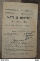 Carte De Sinistré WWII , BIZERTE 1947 D'un Offcier De Marine     ............. PHI ...... E1-83 - Documenti