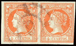 Málaga - Edi O 52 Pareja - 4 C.- Mat Rueda Carreta "6 - Málaga" - Used Stamps