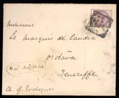 GREAT BRITAIN. 1886, London To Canary Islands/Spain. 2 1/2d.frkd.env.F. - ...-1840 Vorläufer