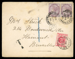 GREAT BRITAIN. 1901. Wimbley To Belgium. Taxed Frkd Env.+postage Due (be==Belgium). F-VF. - ...-1840 Préphilatélie