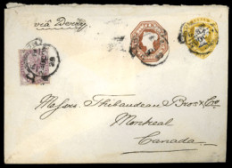 GREAT BRITAIN. 1897. London To Canada. Unusual Stationary Envelope. 2 Prints + 2 Stamps. - ...-1840 Vorläufer