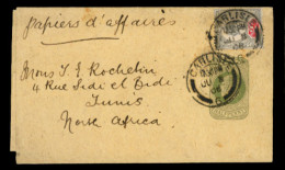 GREAT BRITAIN. 1906(June 8th). Postal Stationery ½d Green Newspaper Wrapper Used To TUNIS Franked Additionally With 1902 - ...-1840 Préphilatélie