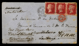 GREAT BRITAIN. 1873 (Oct).  8 (3).  Envelope Sent To La Haya And Readdressed To Viena (Austria). - ...-1840 Préphilatélie