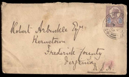 GREAT BRITAIN. 1902. Kirkne, Eire To USA. Envelope Franked QV 5d (SG 207a). Tied Cds. VF. - ...-1840 Vorläufer