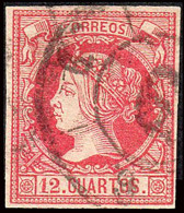 Málaga - Edi O 53 - 12 Cuartos - Mat Rueda Carreta "6 - Málaga" - Used Stamps