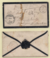 GREAT BRITAIN. 1866 (Jan 18) Hastings To Albion, MD, USA. Stampless Envelope Cds Dep + "Boston British Packet Feb 2, 24, - ...-1840 Voorlopers