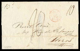 GREAT BRITAIN. 1840. Belfast To Paris Via London. E. Plenty Of Beauty. Marks! XF. - ...-1840 Voorlopers