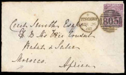 GREAT BRITAIN. 1868 (March 25). Cover From Torquay To His British Majesty's Vice Consul In MOROCCO Franked By Single 186 - ...-1840 Voorlopers