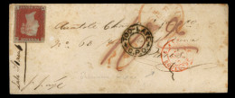 GREAT BRITAIN. 1848. Cover From Tottenham To Paris Franked With Uncancelled 1841 Imperf 1d Red, The Letter Was Prepaid 1 - ...-1840 Préphilatélie