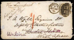 GREAT BRITAIN. 1875. Envelope To British Sherbro (an Island Off The Coast Of Sierre Leone) Franked 6d., Plate 13, Tied B - ...-1840 Prephilately