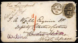 GREAT BRITAIN. 1875. Envelope To British Sherbro (an Island Off The Coast Of Sierre Leone) Franked 6d., Plate 13, Tied B - ...-1840 Voorlopers