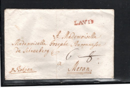 Ca. 1812 , Roter L1   " LAVIS " Sehr Klar Auf Brief-Hülle Nach Meran  .  #1561 - ...-1850 Prefilatelia