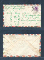 HONG KONG. 1954 (15 Apr) Say Ying Pun - USA, SF, CA. Air Single Fkd 2$ Rate Envelope With Contains. VF. - Sonstige & Ohne Zuordnung