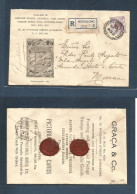 HONG KONG. 1934 (3 March) GPO - Macau (3 March) Illustrated Registered Fkd Envelope, Circulated Ar Arrival Fkd 25c Viole - Sonstige & Ohne Zuordnung