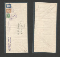 HONDURAS. 1925 (Oct 8) Tepucigalpa. USA, Pha, PA. Air Multifkd Fotografia Business Envelope, Including 1 Peso Green Aere - Honduras