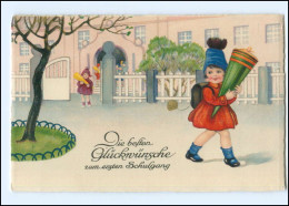 Y15643/ Einschulung Mädchen Mit Schultüte Litho Ak Ca.1930  - Eerste Schooldag