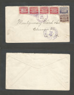 HONDURAS. 1919 (13 Nov) La Coiba - USA, Chicago (19 Nov) Multifkd Tricder Envelope At 15 Centavos Rate, Rolling Violet C - Honduras