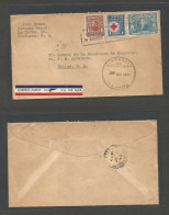 HONDURAS. 1943 (23 June) La Ceiba - Belize, British Honduras (7 July) Air Multifkd Env Incl Red Cross Issue. Scarce Dest - Honduras