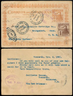 HONDURAS. 1901. Yuscarán - USA. 2c Train Stat Card + Adtl. F-VF. Scarce. - Honduras