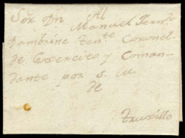 HONDURAS. 1803 (6 Oct.). Puerto De San Fernando De Onoa To Truxillo. Colonial Mail. Letter With Contains / No Mark But W - Honduras