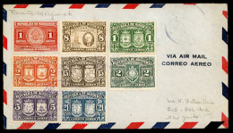 HONDURAS. 1946. Tegucigalpa To USA. Airmail Registered AR 9 Stamps Env. - Honduras