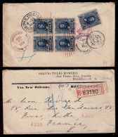 HONDURAS. 1906. San Pedro Sula / France. Registered Multifkd. Env. Via USA. Scarce. - Honduras