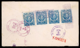 HONDURAS. 1914 (4 Feb). Registered Cover To Chicago From La Ciba Franked By Two Singles And Strip Of Three 1913 5c Blue  - Honduras