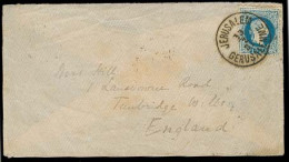 HOLYLAND. 1881 (13 July). Austrian PO Jerusalem - UK / Tunbridge Wells. Fkd Env 10 Sld Blue / Cds (xxx) Via Alexandria + - Palestine