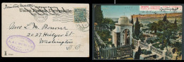 HOLYLAND. 1906. Austrian Levant. Jerusalem - USA. Fkd Jerusalem (Gethsemane) Card. - Palestine