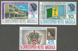 St Kitts-Nevis. 1967 Statehood. MH Complete Set. SG 182-184. M3123 - St.Christopher, Nevis En Anguilla (...-1980)