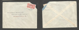 ICELAND. 1931 (7 Aug) Akureyri - Cph, Denmark. Single Fkd 20 Aux Red Tied Cds. PM Rate (corner Trimmed Below Stamp To Sh - Sonstige & Ohne Zuordnung