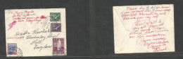 ICELAND. 1939 (13 Dec) Reykjavik - England, Hull. Multifkd Env At 25 Aus Rate, Cds + Tied Island Patriotic Label. Fine. - Sonstige & Ohne Zuordnung