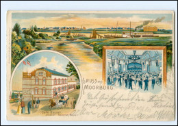 U9634/ Hamburg GRuß Aus Moorburg  Cafe Bauer Litho AK 1907 - Harburg