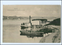 XX008550/ Westpreußen Thorn Weichselpartie Mit Eisenbahnbrücke 1916 AK  - Westpreussen