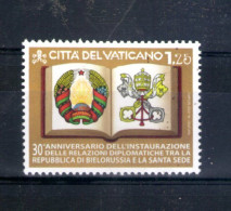 Vatican. 30e Anniversaire Des Relations Diplomatiques Avec La Biélorussie. 2022 - Unused Stamps