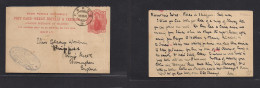 Great Britain - Stationery. 1894 (10 Aug) Norway, Forde - Birmingham. Reply Half 1d Red Proper Usage Returned. - ...-1840 Precursores