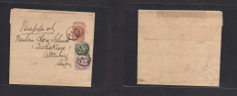Great Britain - Stationery. 1883 (Sept 10) Luton - Germany, Altenburg 1/2d Brown QV Stat Completed Wrapper + 2 Adtls, Ti - ...-1840 Préphilatélie