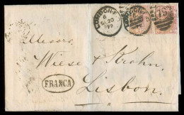 GREAT BRITAIN. 1877 (20 Sept). London - Portugal. EL Fkd 2 1/2 Pl7 X2 + Franca. - ...-1840 Voorlopers