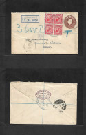 Great Britain - Stationery. 1923 (27 Oct) London - Germany, Sonneberg (29 Oct) Registered 1 1/2d Brown Stat Env + 1d Red - ...-1840 Voorlopers