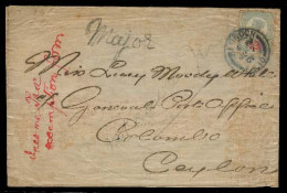 GREAT BRITAIN. 1901. London - Ceylon. Env Fkd Single 2d Cds. Unusual Usage Single Military. - ...-1840 Precursores