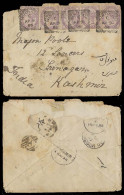 GREAT BRITAIN. 1886 (9 April). Windsor - India / Sirinagar. Env Fkd 1d X5 / Cds. - ...-1840 Precursori