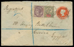 GREAT BRITAIN. 1900. Bushey - Newtown - Egypt. 4d Stat Env + 2 Adtls. - ...-1840 Precursores